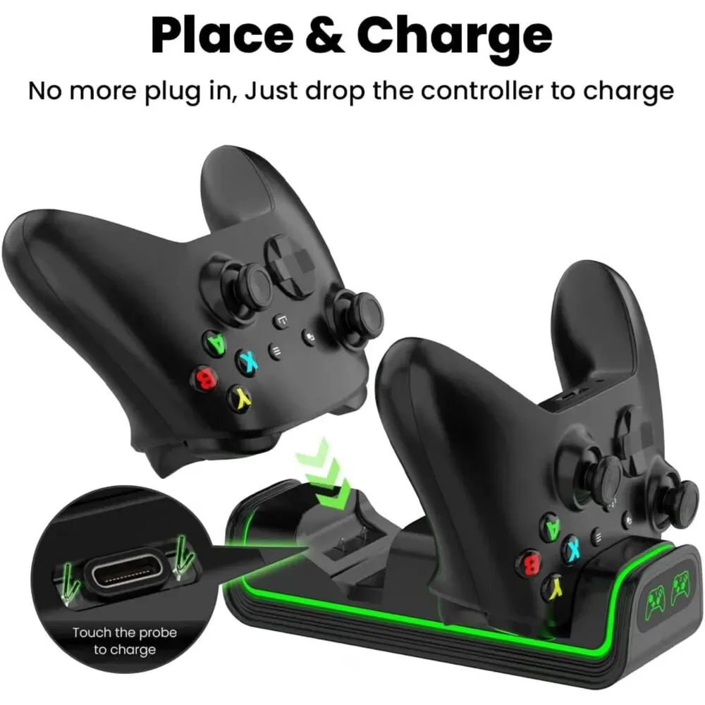 Xbox Controller Charger Station 2 Rechargeable Battery Packs Xbox One Series X S